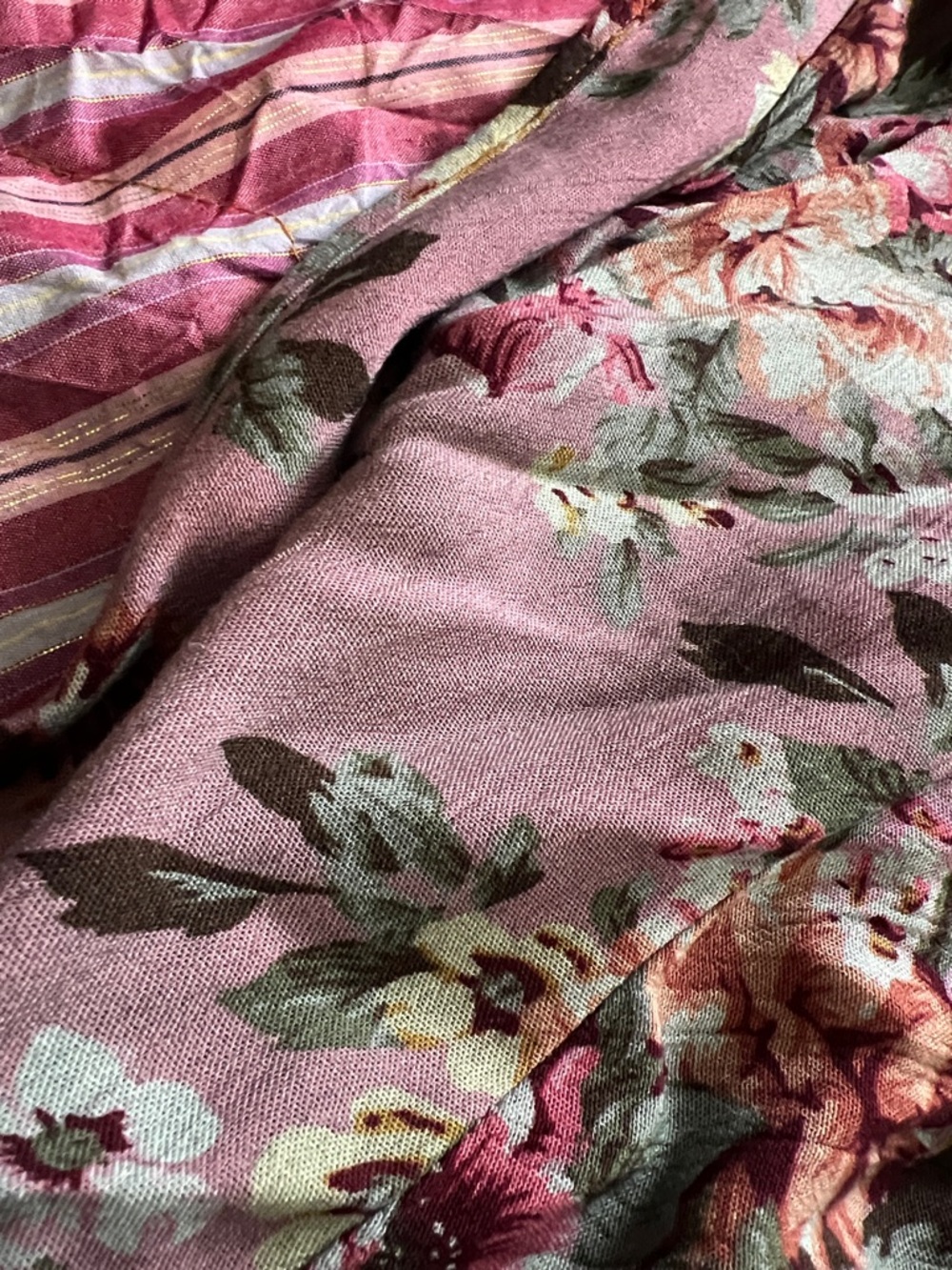 Aratta Silent Journey Floral Wrap Maxi Dress in Mauve Pink with Waist Tie - Picture 8 of 15